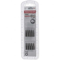 Wiha - 1/4" Drive T10 Torx Screwdriver Bit - 1" OAL, Insert Bit - Benchmark Tooling