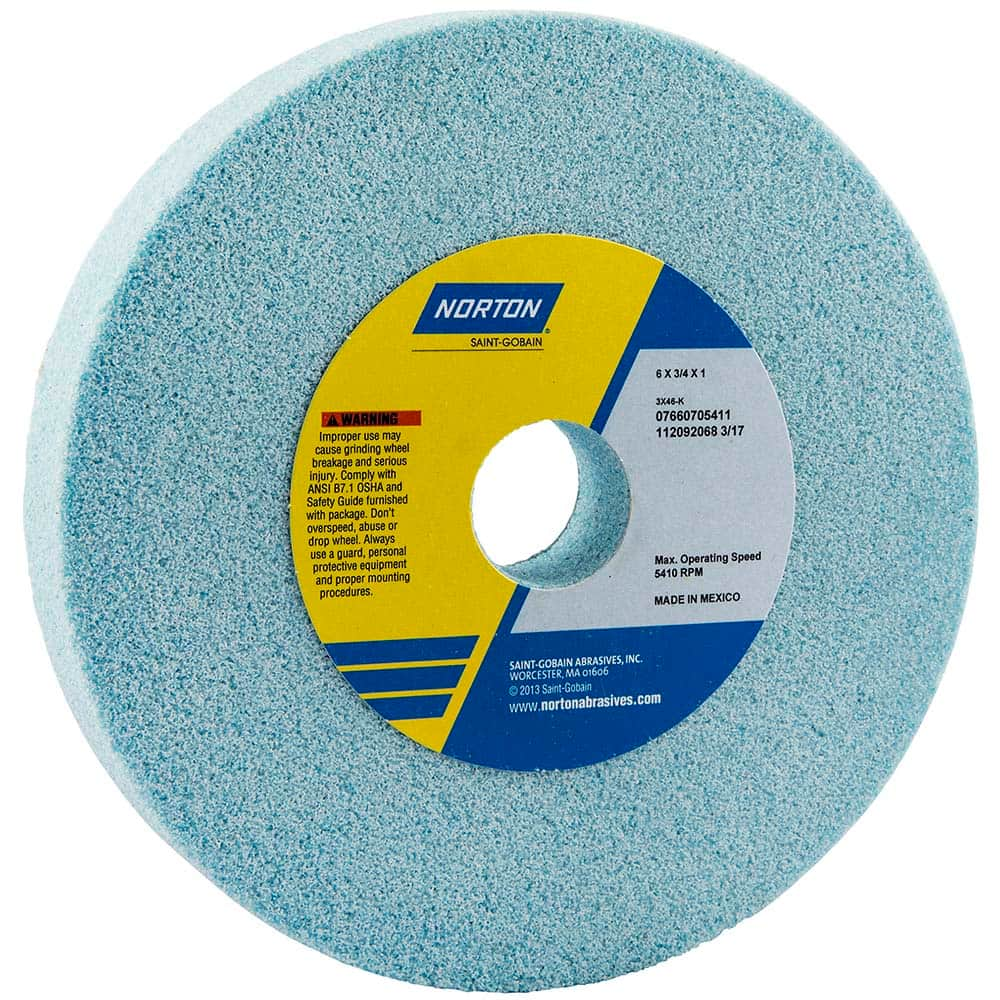 Norton - Bench & Pedestal Grinding Wheels Wheel Diameter (Inch): 6 Hole Size (Inch): 1 - Benchmark Tooling