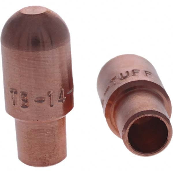 Tuffaloy - Spot Welder Tips For Use With: 4RW Cap Taper Electrode Holder Type: Male Cap B Nose (Dome) - Benchmark Tooling