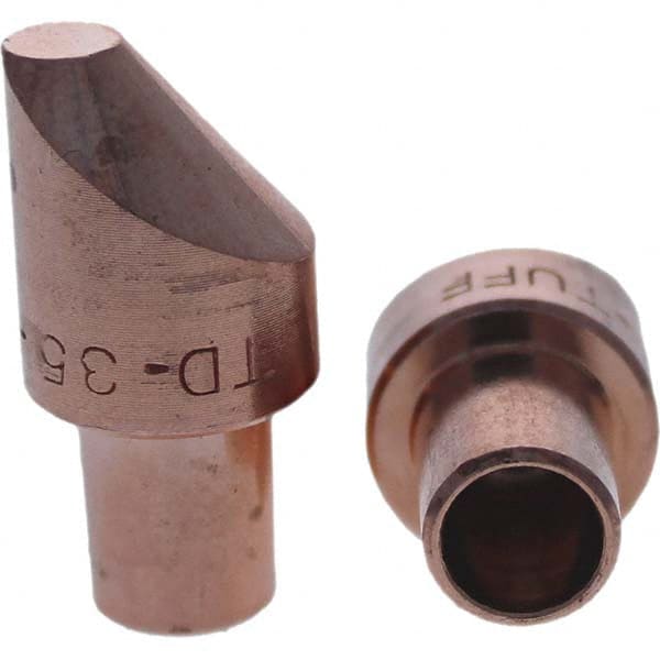 Tuffaloy - Spot Welder Tips For Use With: 5RW Cap Taper Electrode Holder Type: Male Cap D Nose (Offset) - Benchmark Tooling