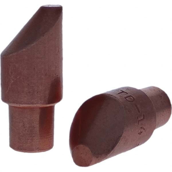 Tuffaloy - Spot Welder Tips For Use With: 4RW Cap Taper Electrode Holder Type: Male Cap D Nose (Offset) - Benchmark Tooling