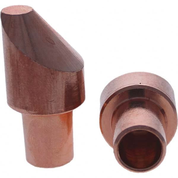 Tuffaloy - Spot Welder Tips For Use With: 5RW Cap Taper Electrode Holder Type: Male Cap D Nose (Offset) - Benchmark Tooling