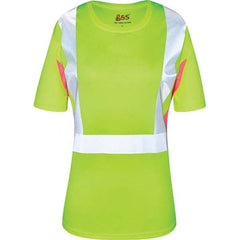 GSS Safety - Size 2XL Lime, Pink & Silver High Visibility Short Sleeve T-Shirt - Benchmark Tooling