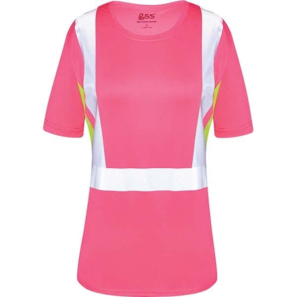 GSS Safety - Size S Pink, Lime & Silver High Visibility Short Sleeve T-Shirt - Benchmark Tooling