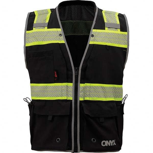 GSS Safety - Size 3XL Black Mesh/Solid General Purpose High Visibility Vest - Benchmark Tooling