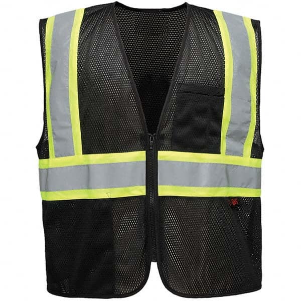 GSS Safety - Size L/XL Black Mesh General Purpose High Visibility Vest - Benchmark Tooling