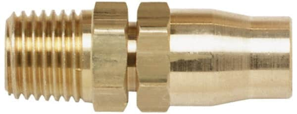 Coilhose Pneumatics - 3/8 NPT, Brass Reusable Hose Male Rigid - 3/8" Hose ID x 9/16" Hose OD - Benchmark Tooling