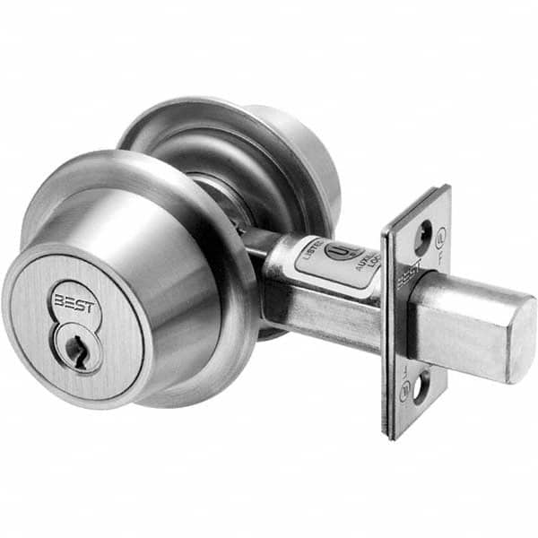 Best - Deadbolts Type: Heavy-Duty Double Cylinder Door Thickness Range: 1-3/4-2 - Benchmark Tooling