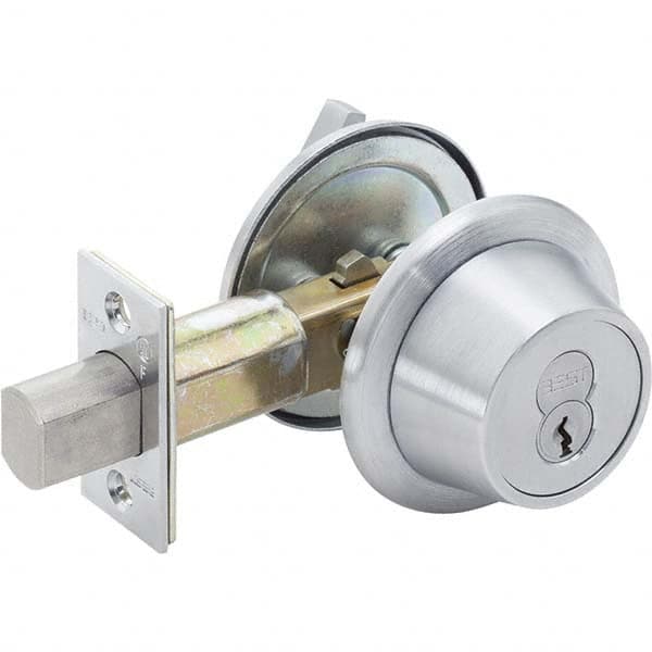 Best - Deadbolts Type: Heavy-Duty Single Cylinder Door Thickness Range: 1-3/4-2 - Benchmark Tooling