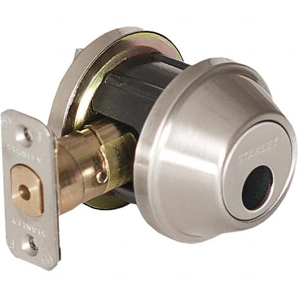 Stanley - Deadbolts Type: Single Cylinder Door Thickness Range: 1-3/8 - 1-3/4 - Benchmark Tooling