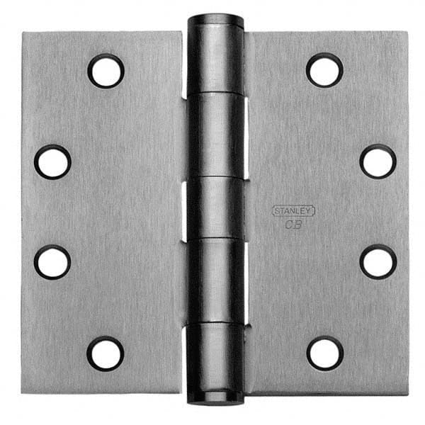 Stanley - 4-1/2" Long x 4-1/2" Wide Grade 1 304 Stainless Steel Full Mortise Ball Bearing Commercial Hinge - Benchmark Tooling