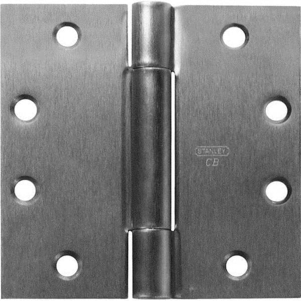 Stanley - 4-1/2" Long x 5" Wide Grade 1 Steel Full Mortise Ball Bearing Commercial Hinge - Benchmark Tooling