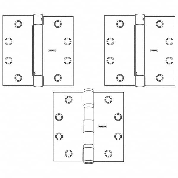 Stanley - 4-1/2" Long x 4-1/2" Wide Grade 1 Steel Full Mortise Spring Commercial Hinge - Benchmark Tooling