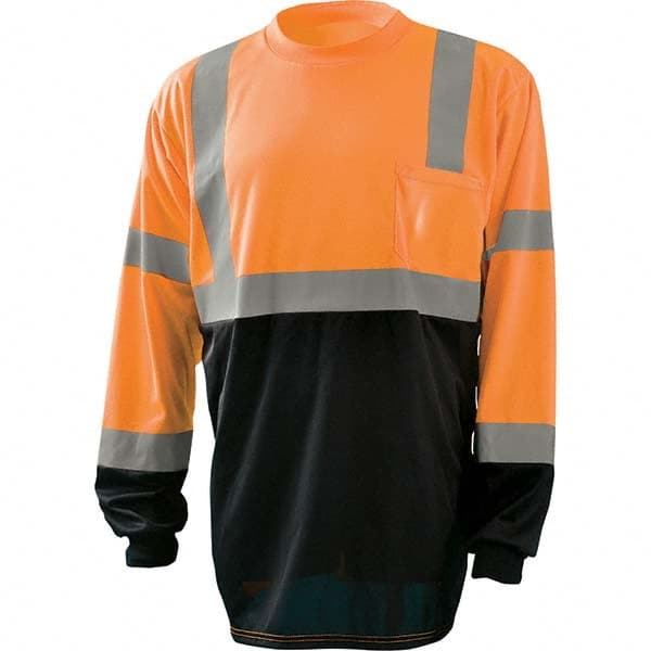 OccuNomix - Size L Hi-Vis Orange & Black High Visibility Long Sleeve T-Shirt - Benchmark Tooling