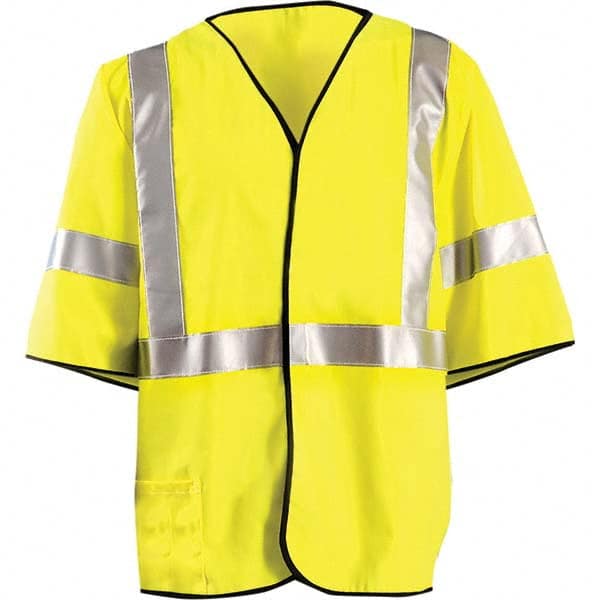 OccuNomix - Size 4XL Flame Resistant Hi-Vis Yellow Mesh General Purpose High Visibility Vest - Benchmark Tooling