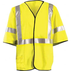 OccuNomix - Size M Flame Resistant Hi-Vis Yellow Mesh General Purpose High Visibility Vest - Benchmark Tooling