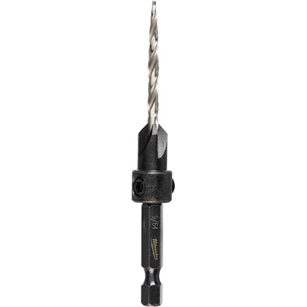 Milwaukee Tool - Adjustable-Depth Drill Countersinks Cutter Head Diameter (Wire): #6 Cutter Head Diameter (Inch): 1/4 - Benchmark Tooling