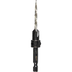 Milwaukee Tool - Adjustable-Depth Drill Countersinks Cutter Head Diameter (Wire): #6 Cutter Head Diameter (Inch): 1/4 - Benchmark Tooling