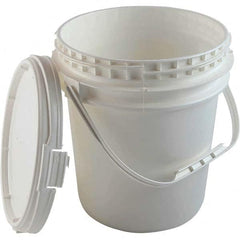 Dynalon Labware - 1 6-Piece 2.5 Gal 9.1" High, High-Density Polyethylene Round White Single Pail - Benchmark Tooling