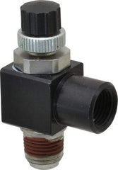 ARO/Ingersoll-Rand - 1/8" Male NPT x 1/8" Female NPT Right Angle Flow Control Valve - 0 to 150 psi & Brass Material - Benchmark Tooling