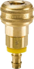 Parker - Push-Lok Hose Barb Industrial Pneumatic Hose Coupler - Brass, 1/4" Body Diam, 3/8" Hose ID - Benchmark Tooling