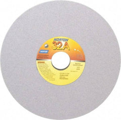 Norton - 8" Diam x 1-1/4" Hole x 3/4" Thick, K Hardness, 80 Grit Surface Grinding Wheel - Aluminum Oxide, Type 1, Medium Grade, 3,600 Max RPM, Vitrified Bond, No Recess - Benchmark Tooling