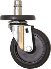 Eagle MHC - 4" Diam x 1" Wide x 6-3/4" OAH Stem Mount Swivel Caster - Rubber, 125 Lb Capacity, Plain Bearing, 1" Round Stem - Benchmark Tooling