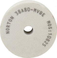 Norton - 80 Grit Aluminum Oxide Type 1 Internal Grinding Wheel - 3" Diam x 1/2" Hole x 1" Thick, 10,825 Max RPM, Type 1 Medium Grade, M Hardness, Vitrified Bond, No Recess - Benchmark Tooling