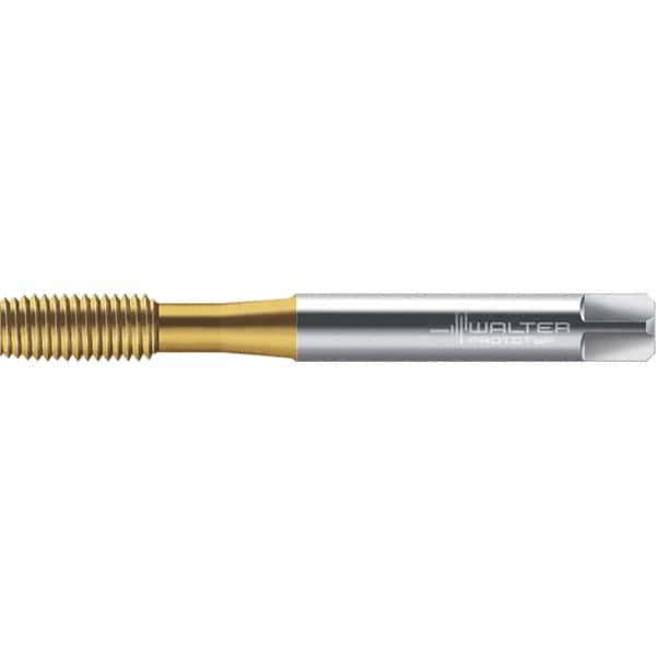 Walter-Prototyp - M5x0.80 DIN 2174 6GX 4.660 Thread Limit Semi-Bottoming Thread Forming Tap - Powdered Metal High Speed Steel, TiN Finish, 72.35mm OAL, 8mm Thread Length, Right Hand Thread, Series TC420 - Benchmark Tooling
