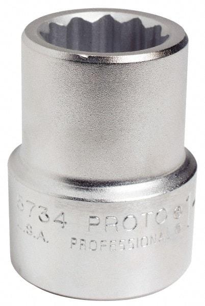 Proto - 1-1/16", 1" Drive, Standard Hand Socket - 12 Points, 2-7/16" OAL - Benchmark Tooling