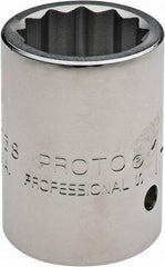 Proto - 1-3/16", 1" Drive, Standard Hand Socket - 12 Points, 2-7/16" OAL - Benchmark Tooling