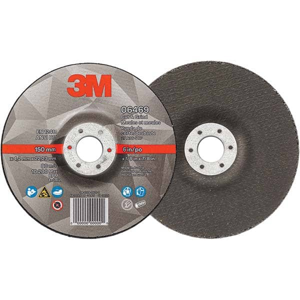 3M - Depressed-Center Wheels Wheel Diameter (Inch): 6 Wheel Thickness (Inch): 1/8 - Benchmark Tooling