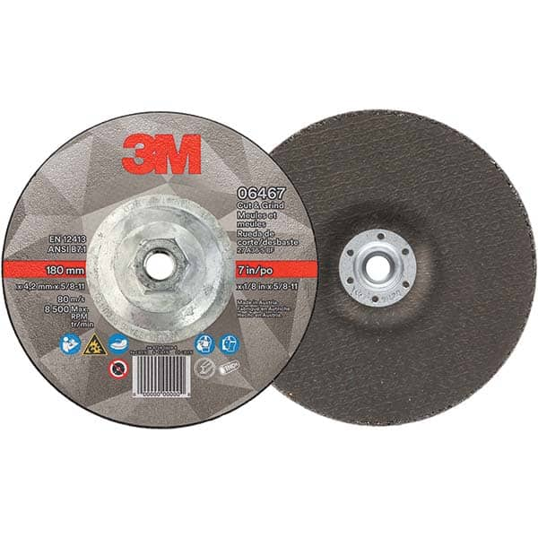 3M - Depressed-Center Wheels Wheel Diameter (Inch): 7 Wheel Thickness (Inch): 1/8 - Benchmark Tooling