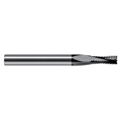 End Mills for Composites - 0.0469″ (3/64″) Cutter Diameter × 0.1410″ Length of Cut Carbide Square Chipbreaker Cutter, 4 Flutes, Amorphous Diamond Coated - Exact Industrial Supply