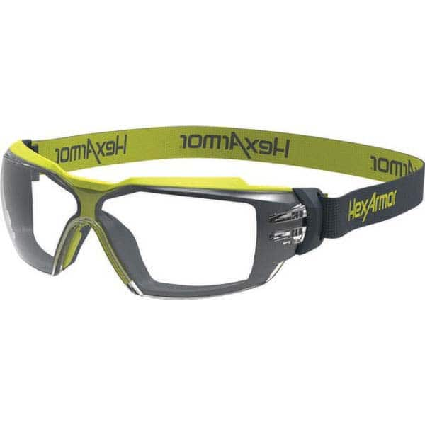 Safety Glass: Anti-Fog & Scratch-Resistant, Polycarbonate, Clear Lenses, Frameless, UV Protection Charcoal Frame, Single