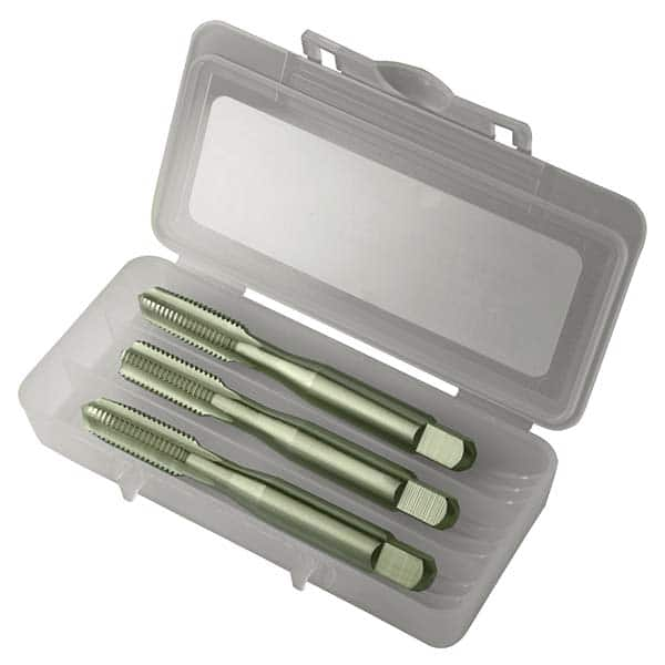 Greenfield Threading - Tap Sets Thread Size: 1/4 - 20 Number of Flutes: 4 - Benchmark Tooling