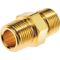 Brass Pipe Hex Plug: 3/4″ Fitting, MNPT x MNPT MNPT x MNPT Ends, 3,000 psi, Brass Finish, Class Instrumentation