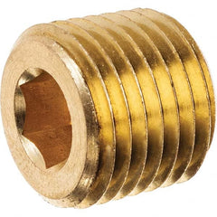 USA Sealing - 1/2" Brass Pipe Hex Socket Plug - Benchmark Tooling