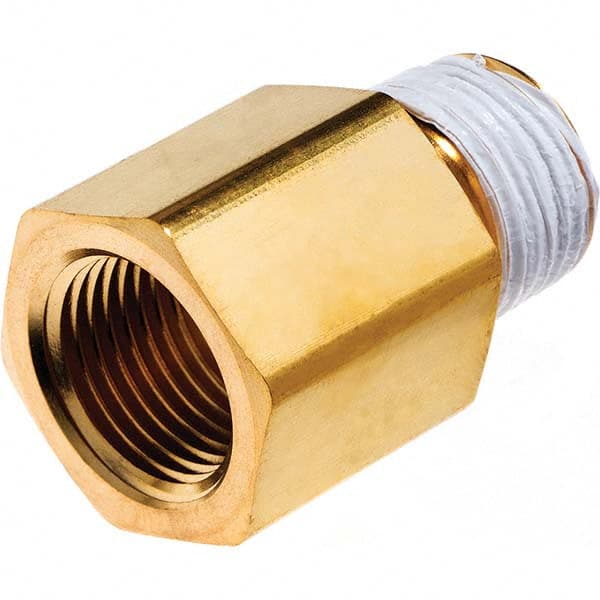 Brass Pipe Adapter: 3/4″ Fitting, FNPT x MNPT FNPT x MNPT w/Thread Sealant Ends, 1,900 psi, Brass Finish, Class Instrumentation