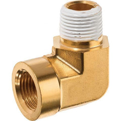 Brass Pipe 90 Street Elbow: 1/2″ Fitting, FNPT x MNPT FNPT x MNPT w/Thread Sealant Ends, 2,000 psi, Brass Finish, Class Instrumentation