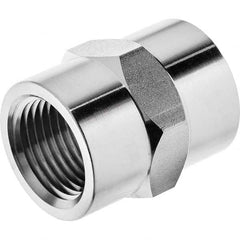 Galvanized Steel Pipe Coupling: 1/4″ Fitting FNPT x FNPT, 6,600 psi Liquid & Gas, 6,600 psi Steam