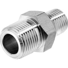 USA Sealing - 1/2 x 3/8" Galvanized Steel Pipe Reducing Hex Nipple - Benchmark Tooling