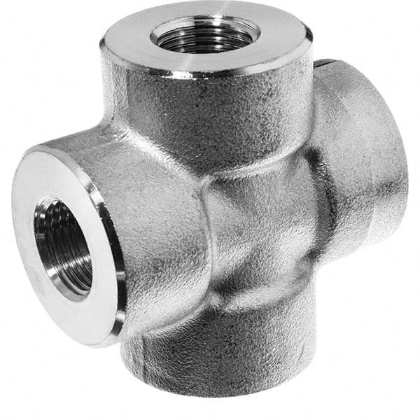 USA Sealing - 1/2" 316 Stainless Steel Pipe Cross - Benchmark Tooling