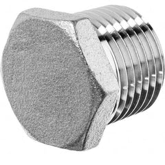 Pipe Hex Plug: 1″ Fitting, 316 Stainless Steel MNPT, Threaded, ASME B1.20.1 & ASTM A351, 150 psi