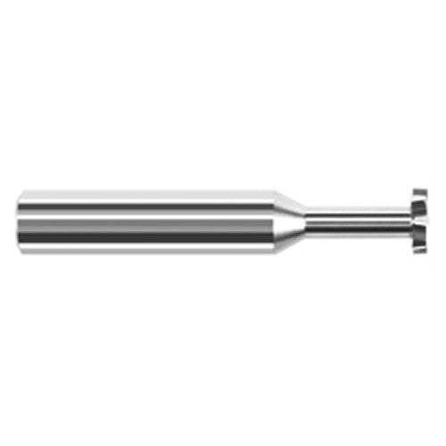 Staggered Tooth - 0.3750″ (3/8″) Cutter Diameter × 0.1250″ (1/8″) Width × 0.5630″ Neck Length Carbide Square Stagger Keyseat Cutter, 8 Flutes - Exact Industrial Supply