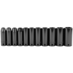 STANLEY® 1/2" Drive 11 Piece Fractional Deep Impact Socket Set – 6 Point - Benchmark Tooling