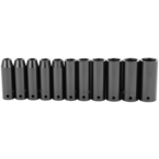 STANLEY® 1/2" Drive 11 Piece Metric Deep Impact Socket Set – 6 Point - Benchmark Tooling