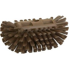 Vikan - 1-1/2" Bristle Length, Polyester Utility Scrub Brush - 8" Long x 5-1/2" Wide Head, 8" OAL, Brown, Polypropylene Block - Benchmark Tooling