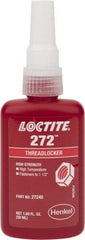 Loctite - 50 mL Bottle, Red, High Strength Liquid Threadlocker - Series 272, 24 hr Full Cure Time, Hand Tool, Heat Removal - Benchmark Tooling