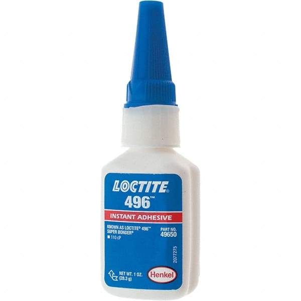 Loctite - 1 oz Bottle Clear Instant Adhesive - 496 SUPERBONDER 1OZ LOCTITE SPRBNDR ADHS - Benchmark Tooling